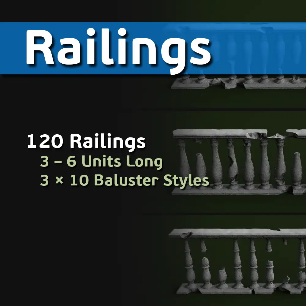 7d2d Railing Dungeon Railings STL - dungeonIt